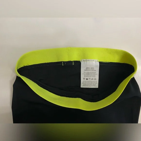 NEW Nike Pro 365 Women's High-Waisted 7/8 Mesh Panel Leggings, Black/Volt/White - Picture 12 of 13